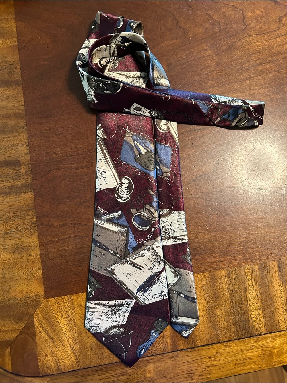 Men's Burgundy Novelty Pattern Tie